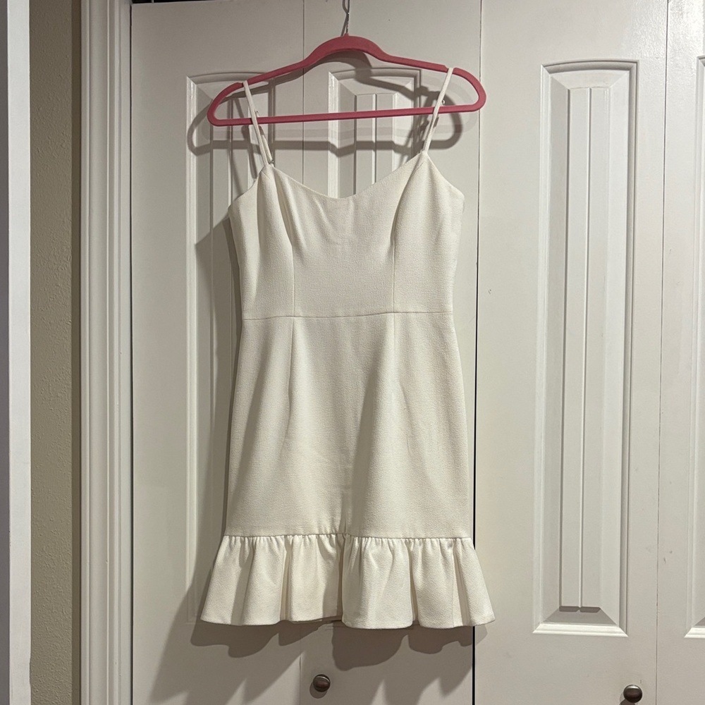 Dress the Population Ivory Textured Mini Dress